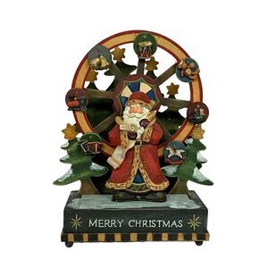 Santa Christmas Ferris Wheel Music Box Working Jingle Bells Holiday Decoration